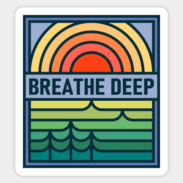 Nature inspiration: Breathe Deep (retro colors and design) Sticker by AtlasMirabilis